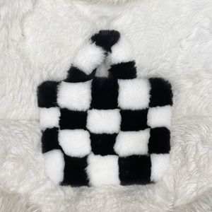 Fuzzy checkered bag | Y2K